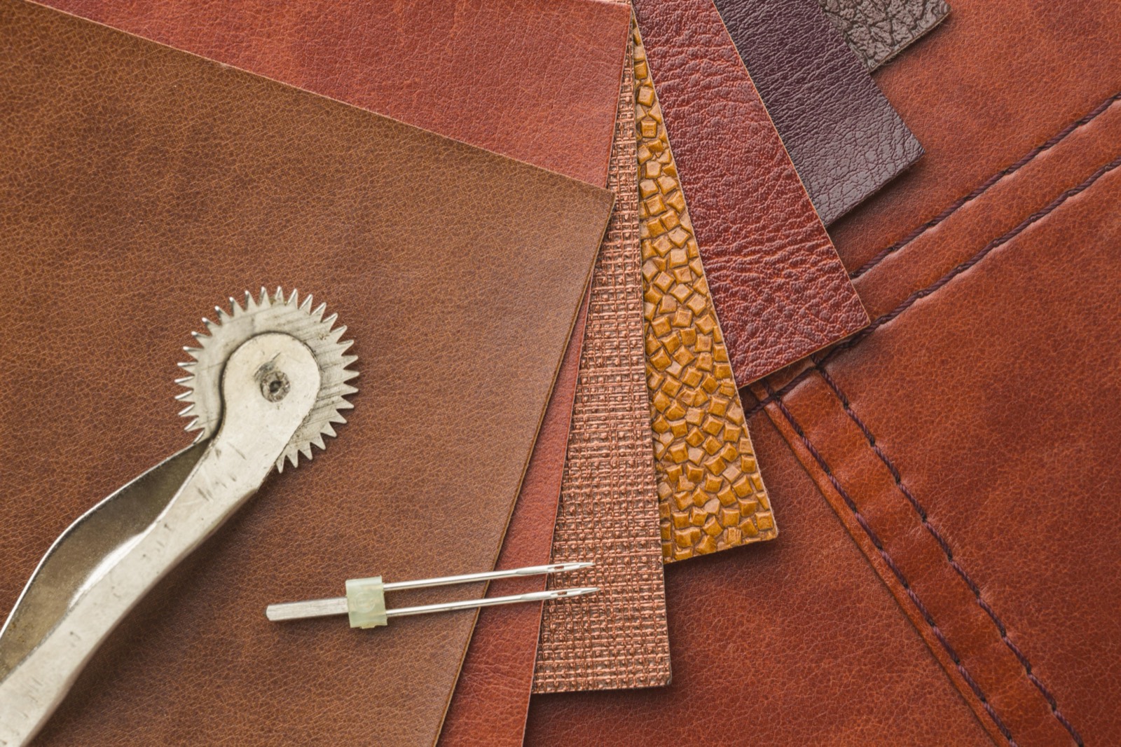 Leather and needle